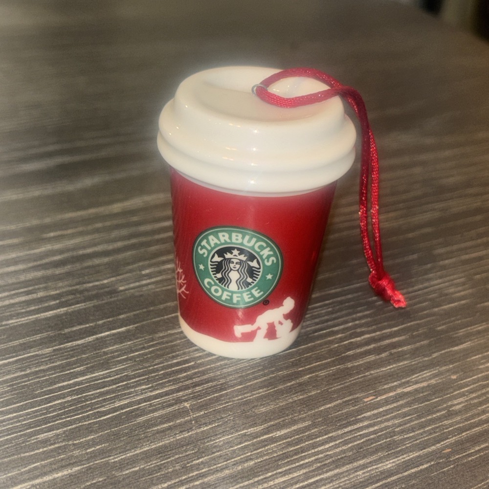 Starbucks Holiday 2006 Red Ceramic Christmas Ornament - To‎ Go Coffee Cup